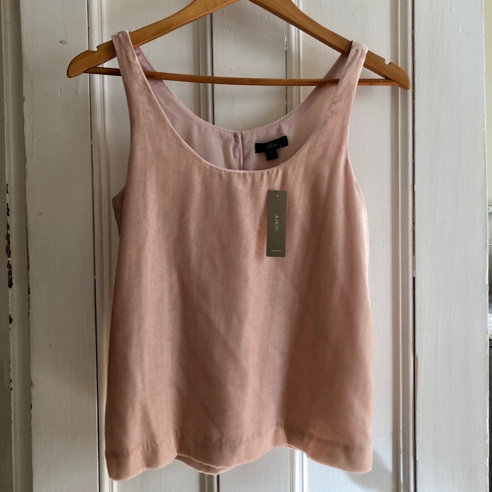 New J. Crew Ballet Pink Velvet Top - Size 0